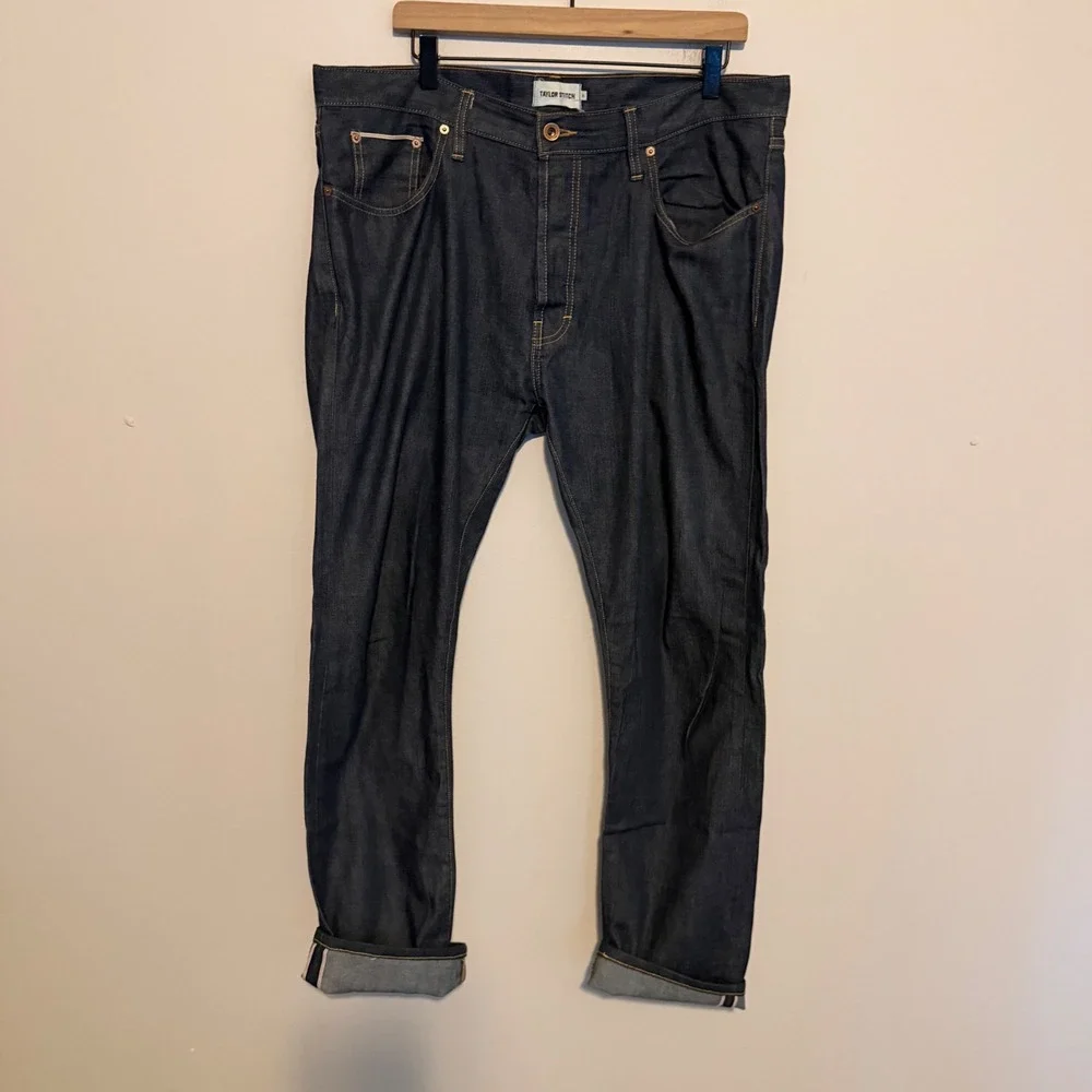Taylor Stitch Selvedge denim slim fit jeans indigo wash 36 classic casual blue